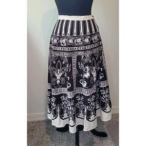 VTG Handmade Rockabilly Peasant Skirt by Jessica Taylor Brown White Boho Western